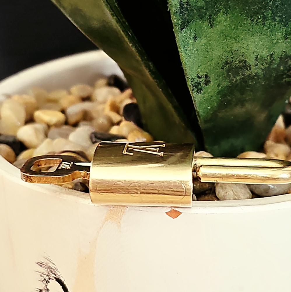 Authentic Gold Louis  Vuitton  Padlock with Key - Picture 7 of 8